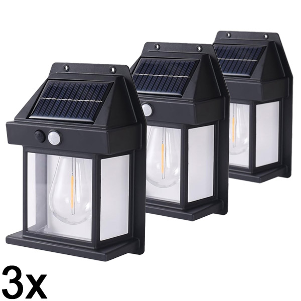 3x Zewnętrzna lampa solarna z czujnikiem ruchu | FLUXLAMP