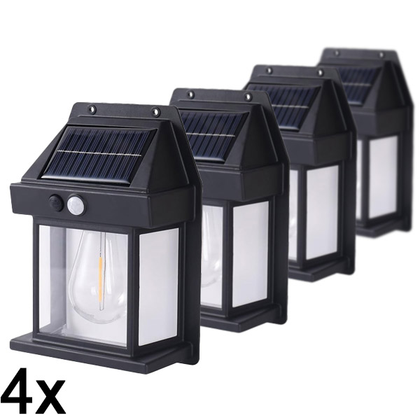 4x Zewnętrzna lampa solarna z czujnikiem ruchu | FLUXLAMP