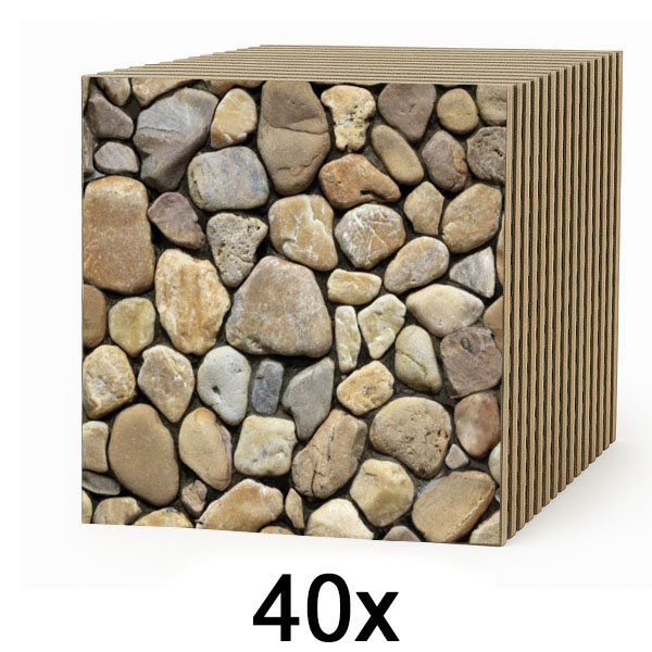 4x Płytki ścienne 3D o efekcie kamienia – odklej i przyklej | STONEBLOCKS